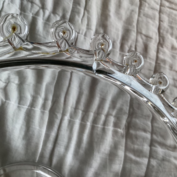 VINTAGE HEISEY LARIAT CLEAR BLOWN GLASS  LARGE CRIMPED BORDER SERVING BOWL - Picture 7 of 8